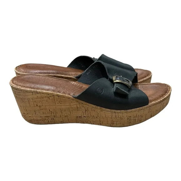 Born Black Araya Wedge Sandal with Buckle 9 - Picture 7 of 10